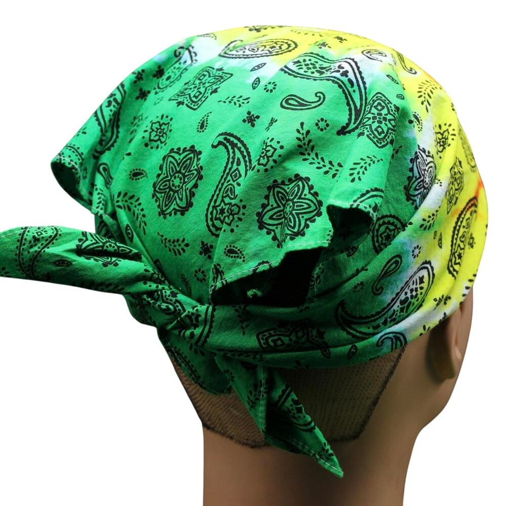 Bandana Head Wrap Covering One Size Handmade Tie Dye Unique Paisley Brand New